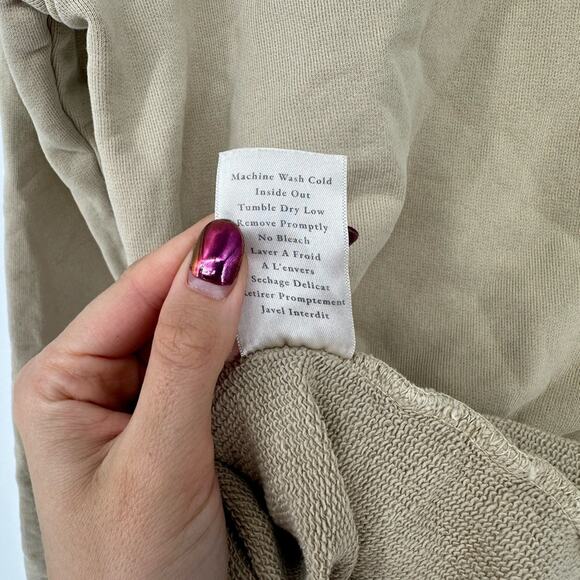 NEW Frank & Eileen Patrick Triple Fleece Popover Henley Sweatshirt Biscotti Tan - Picture 6 of 6